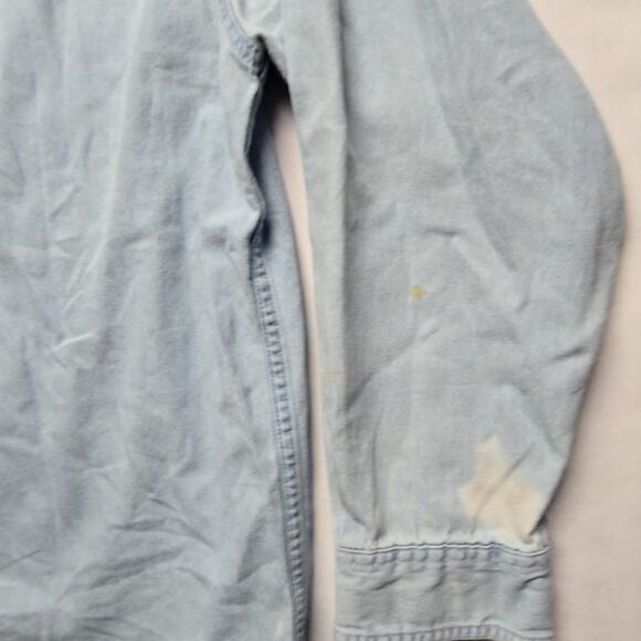 Vintage Texans Denim Shirt NFL Houston XL Light Wash Long Sleeve Button Up - Picture 8 of 10